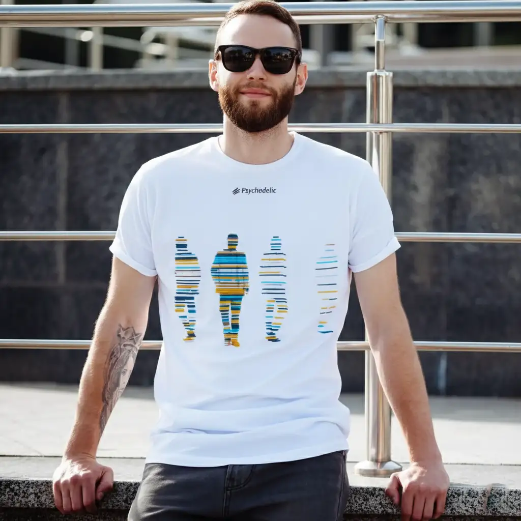 [PSY-TLB-WHT-S] The Linear Beings Embroidered T-Shirt (S, White)