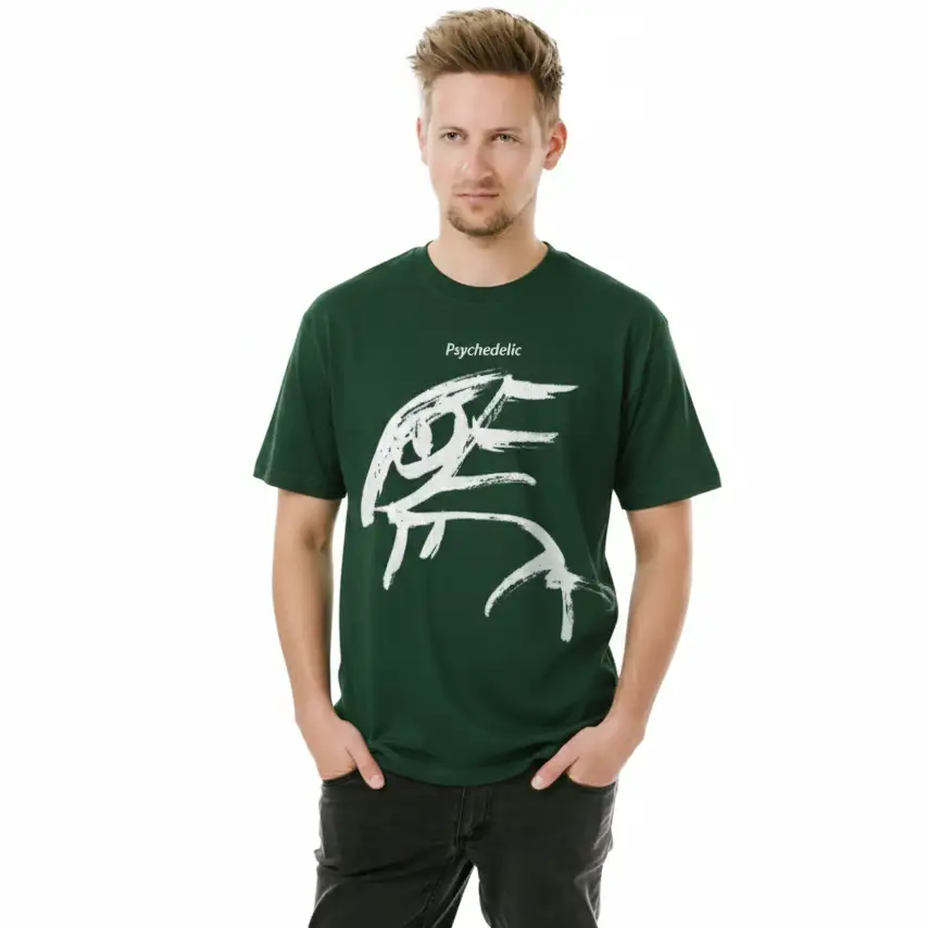 [PSY-TEE-BGR-S] The Evil Eye T-Shirt (S, Bottle Green)