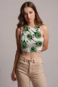 The Peacock Feather Embroidered Crop Top