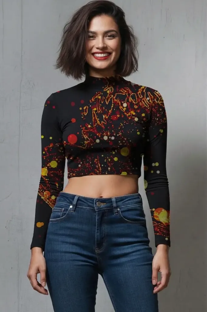 The Nebula Long-Sleeved Crop Top