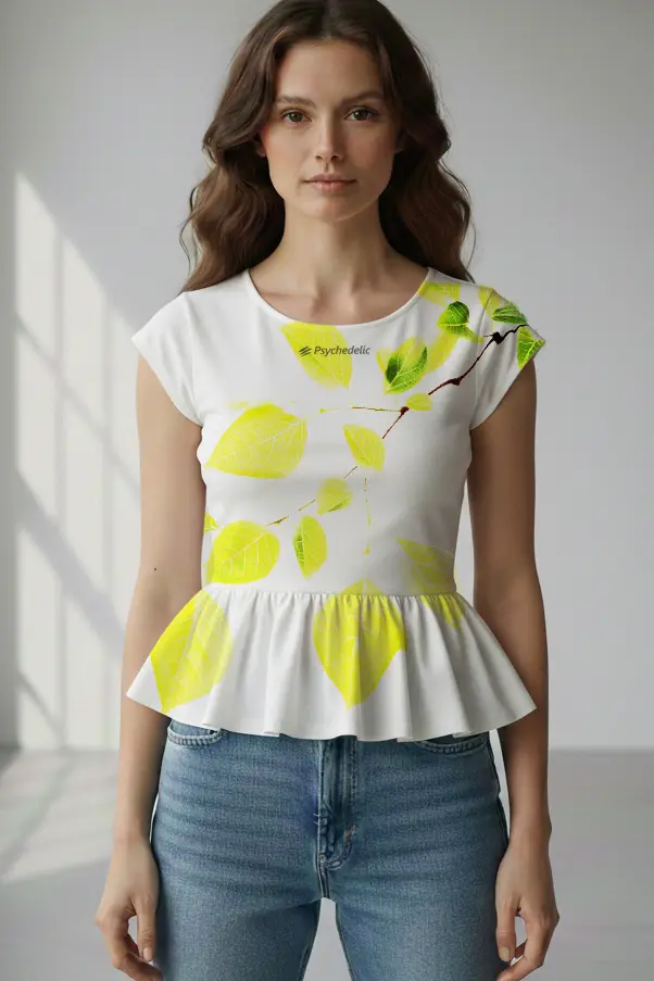 [PSY-TSL-NOS-CROP TOP  SX] The Soothing Leaves Peplum Top (SX)