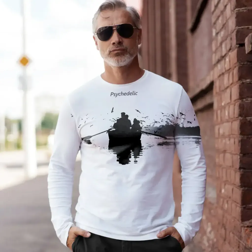 [PSY-BOA-WHT-S] Boat Full Sleeve T-Shirt  (S, White)