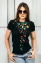 The Ember Leaf Embroidered T-Shirt Top