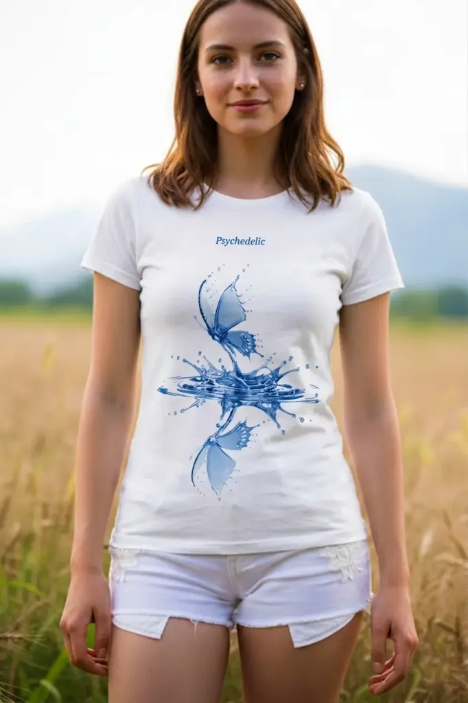 [PSY-TBR-WHT-S] The Blue Reflection T-Shirt Top (White, S)