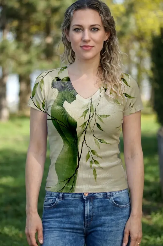 [PSY-TGO-NOS-S] The Goddess of Green T-Shirt Top (S)