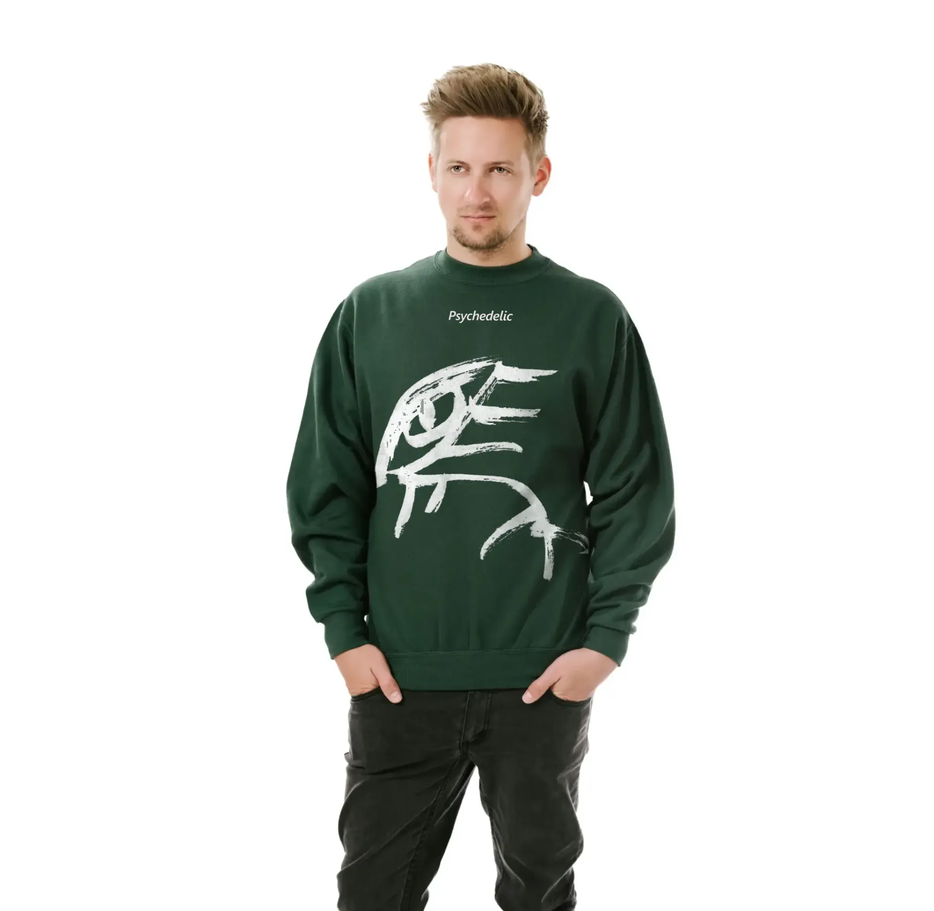 Evil Eye Sweatshirt (Bottle Green, S)