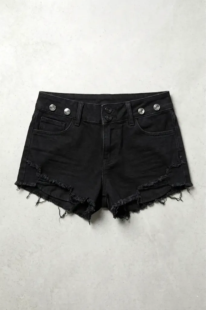 [PSY-PDB-NOS-XS] PSY Distressed Black Denim Shorts 1.0 (SX)