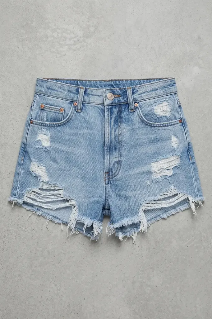 [PSY-PSL-NOS-XS] PSY Shredded Light-Wash Shorts (SX)