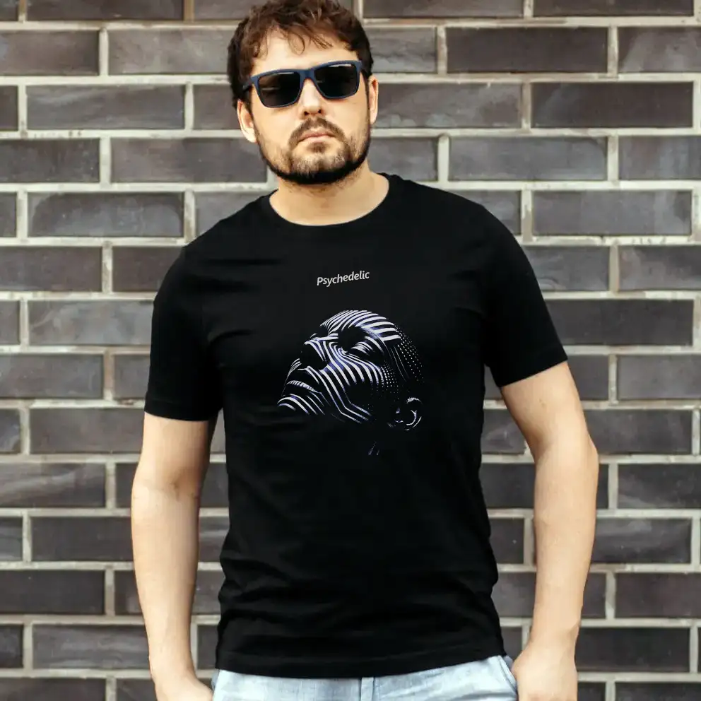 [PSY-COSF1-BLK-S] Cosmic Face Crew T-Shirt (Face 1.0) (Black, S)