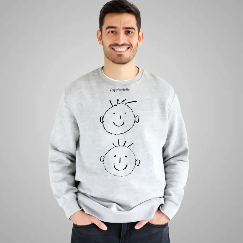 Smiley Sweatshirt (Grey, S)