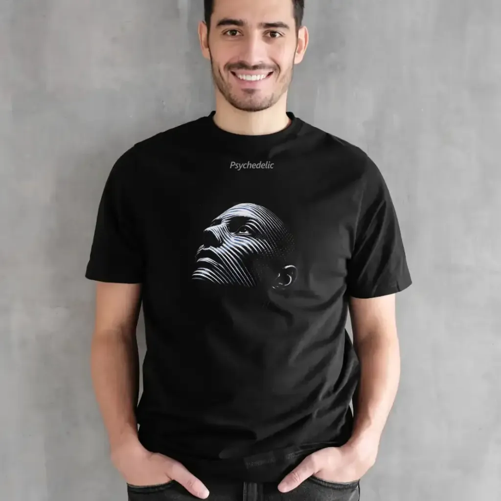 [PSY-CFF-BLK-S] Cosmic Face Crew T-Shirt (Face 3.0) (Black, S)